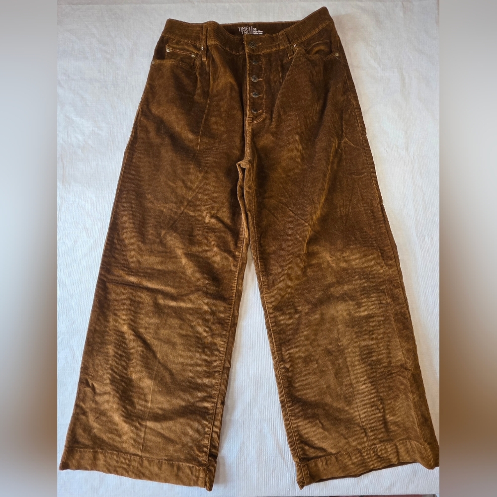Time and Tru Wide Leg Corduroy Pants in Brown